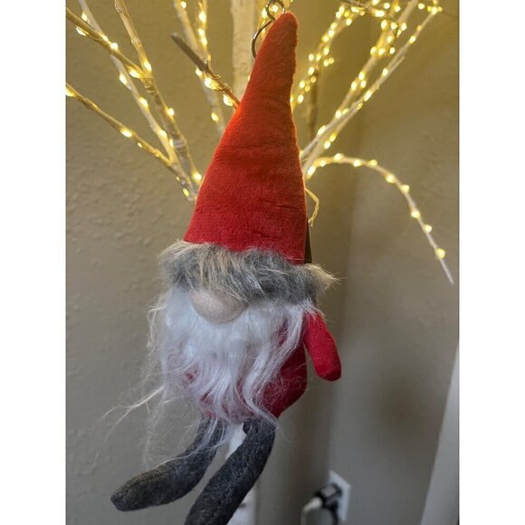 Handmade Plush Christmas Gnome Ornament - Festive Red Hat & Fluffy Beard - Cute - Picture 4 of 6